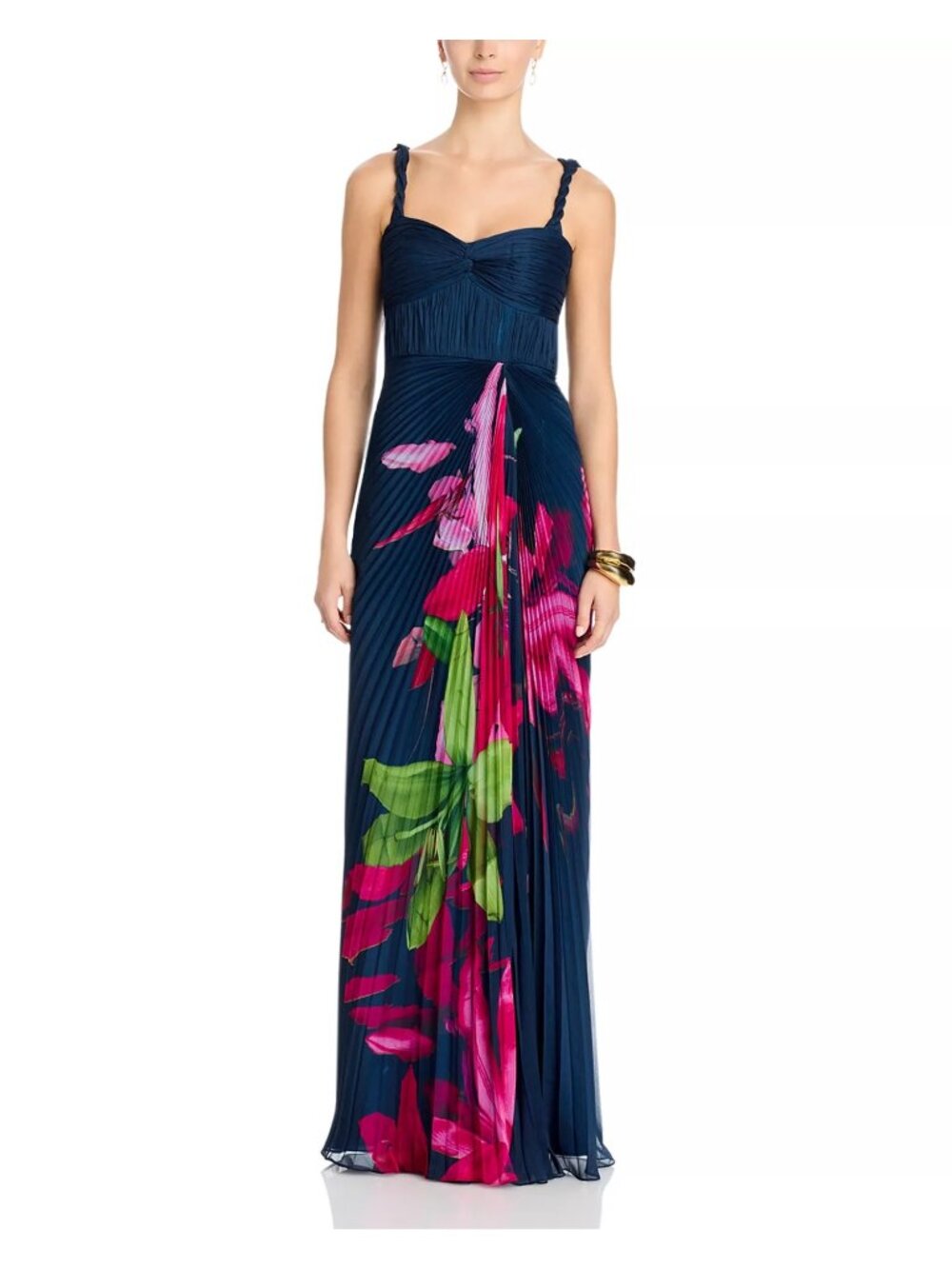 NWT Amur Drea Pleated Gown River Lily Stream Size 10